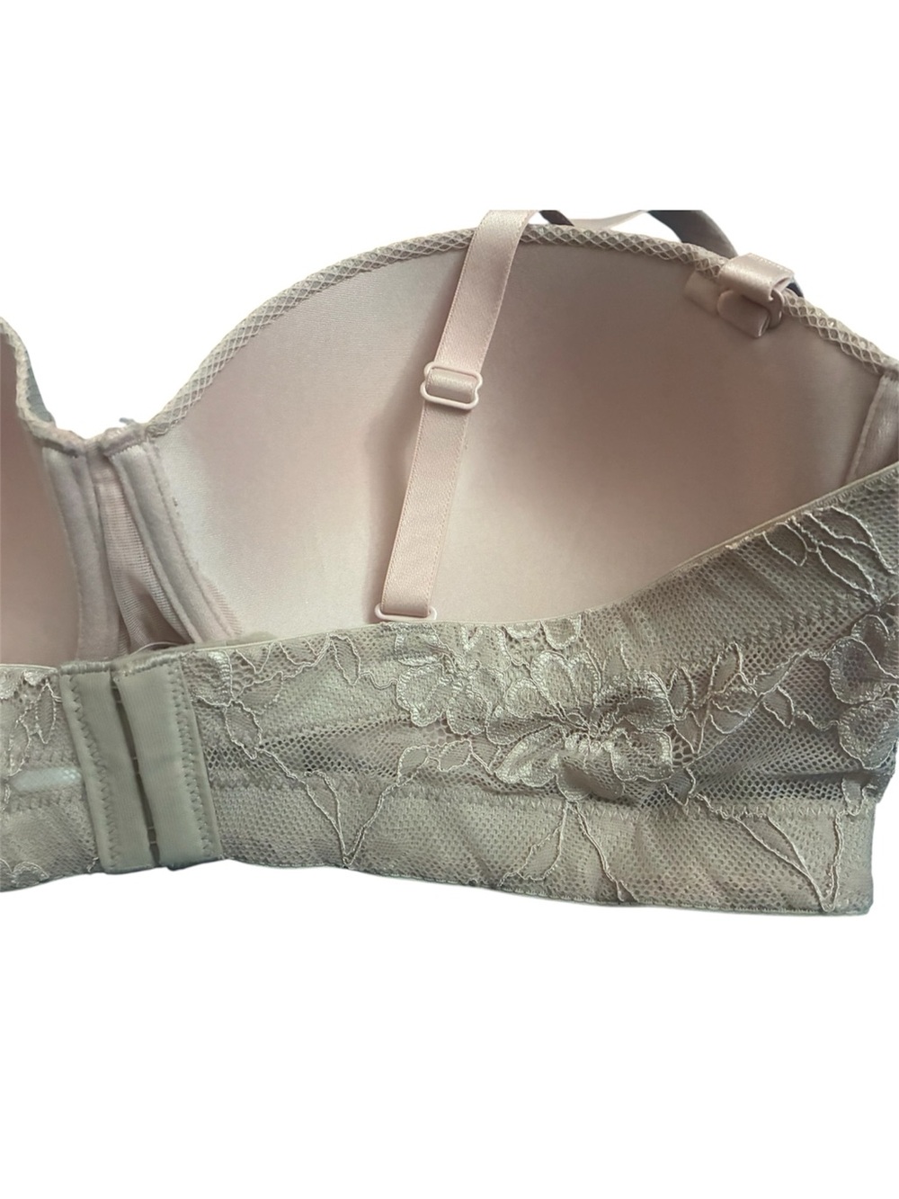 NWOT Maidenform Bra Lot 2 Pack 40C Beige Strapless Push-Up & Black Lace Demi Bra - Picture 7 of 11